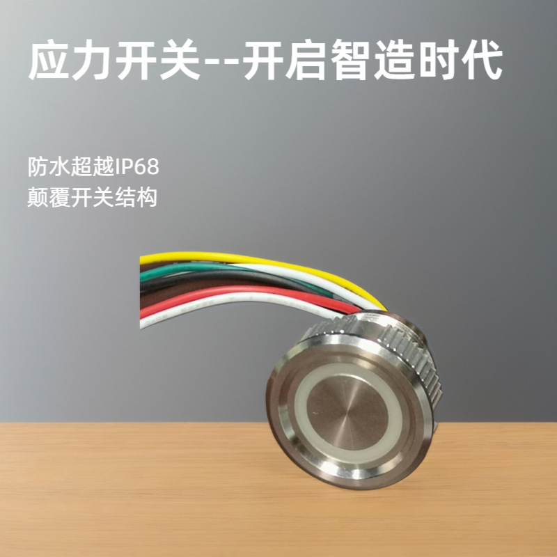 厂家供应22mm压电开关 可带灯  防水IP68 触摸感知  应力开关