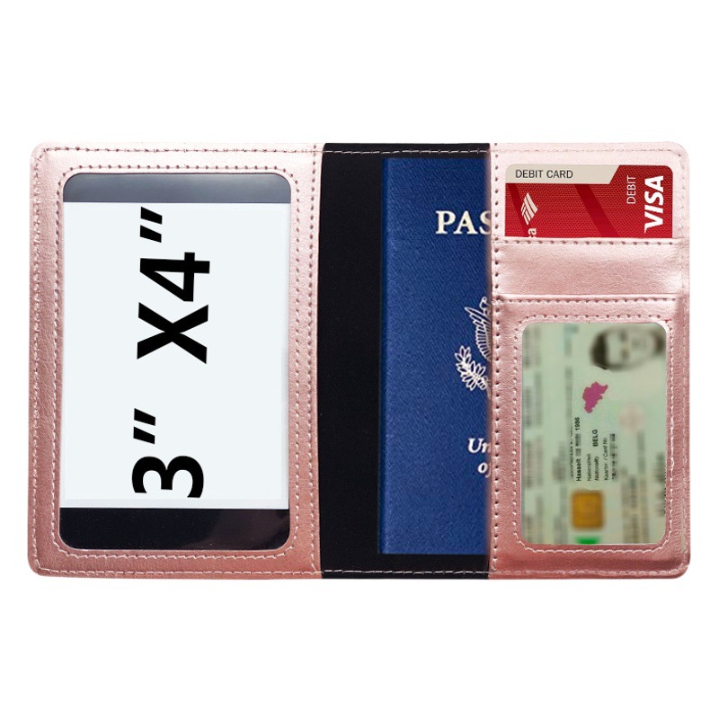 Cubierta protectora del pasaporte de la PU del cuero de imitación multifuncional