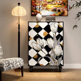 法式复古玄关柜五斗柜抽屉柜客厅卧室靠墙储物柜酒店民宿收纳柜子