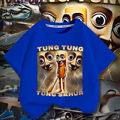 Eurocode cotton T-sleeves, foreign mountains and seas classics, abstract T-shirt, 220gtungtungsahur wooden stick