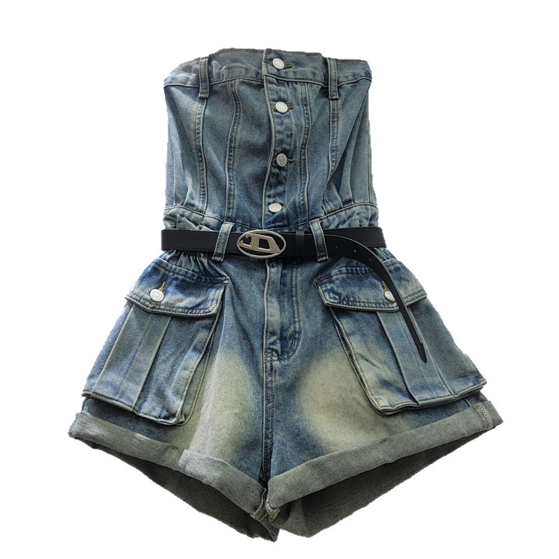 American Hot Chick Shorts Blue Jeans 2026 nuevo diseño de verano Jumpsuit Shorts