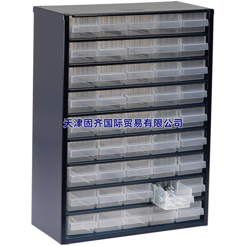 Raaco 137454 蓝色零件柜钢外框45个抽屉150mm深x417mm高x306mm宽