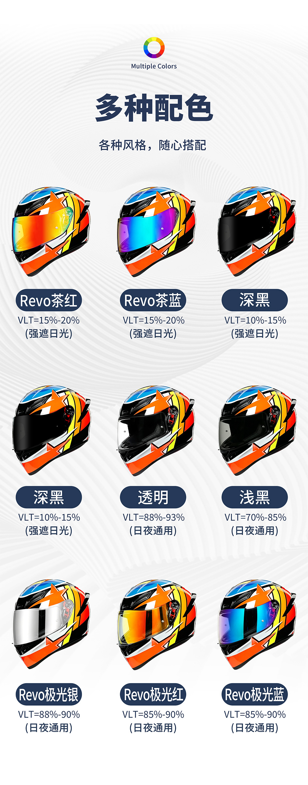 Vas-A Rally 5-Lens Tour-Cross5 Helmet Lens Is Windproof, Dustproof, and Uv-Resistant