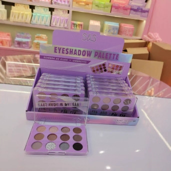 (caja de exhibición) SAS sombra de ojos transfronteriza multicolor maquillaje delicado perla 12 sombras de ojos 12 placas una caja