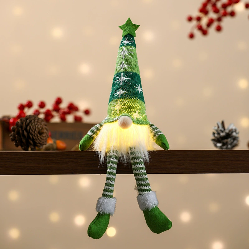 Christmas Sitting/Legged Doll with Light for Elderly, 18×10×5 cm, LR41 Battery Built-in