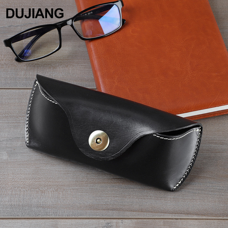 Cross-Border New Style Glasses Case, Genuine Leather Sunglasses, Reading Glasses, Sunglasses Storage Box, Retro Multi-Functional Glasses Case