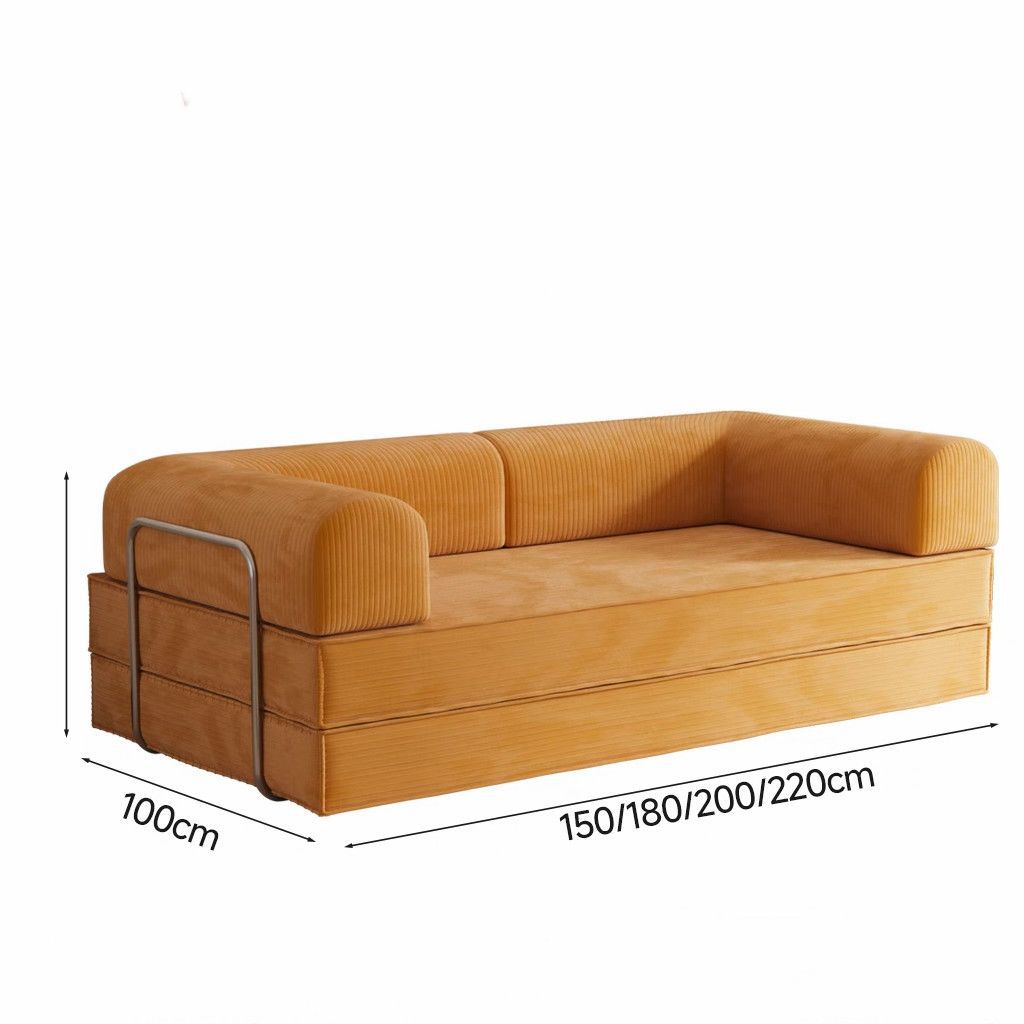 Vacuum Compressed Fabric Sofa Bed Retro Teddy Module Combination Folding Dual-Purpose Small Apartment Lazy Leisure Sofa