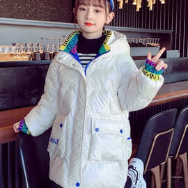 女童棉服儿童亮面免洗外套羽绒棉衣2023新款冬装洋气大童冬款棉袄