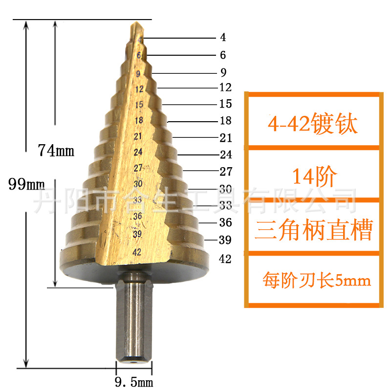 14阶4-42mm镀钛圆柄直槽阶梯钻-4