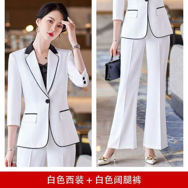 White classic suit jacket, trousers