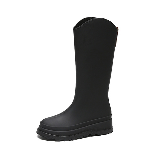 Fashionable High-Ceiling Slip-Resistant Rain Boots for Women, Outer-Wear Rubber Shoes, Long-Ceiling Water Shoes, Four-Season Water Boots, Single Shoes, Cross-Border