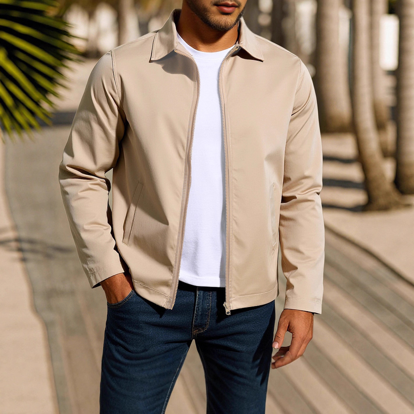 2025 New Autumn Men's With And Raglan Sleeves, Zipper Cardigan Jacket, Foreign Trade Windproof Jacket_voghion.com