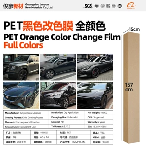 PET Avtomobil Rəng Dəyişən Film Qara Seriyası Vinil Mat Qara Elektro-Optik Qara