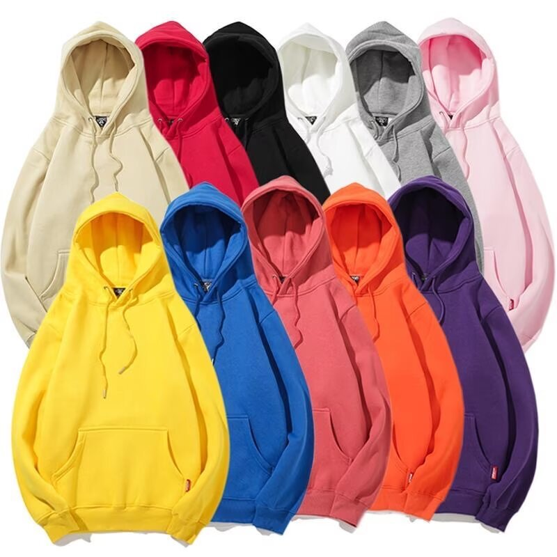 2025 Fleece-Lined Solid Color Sweatshirt for Men and Women, Spring and Autumn Style, Hooded, Loose-Fitting, Couple Wear, Korean Style, Trendy Casual Student Jacket