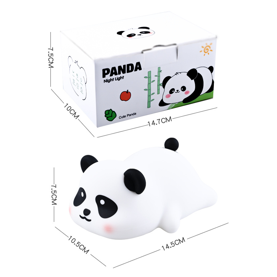Explosiones transfronterizas bater lámparas de silicona lámpara de noche panda lámpara de noche grasa tiempo de carga regalo atmósfera lámpara de dormitorio