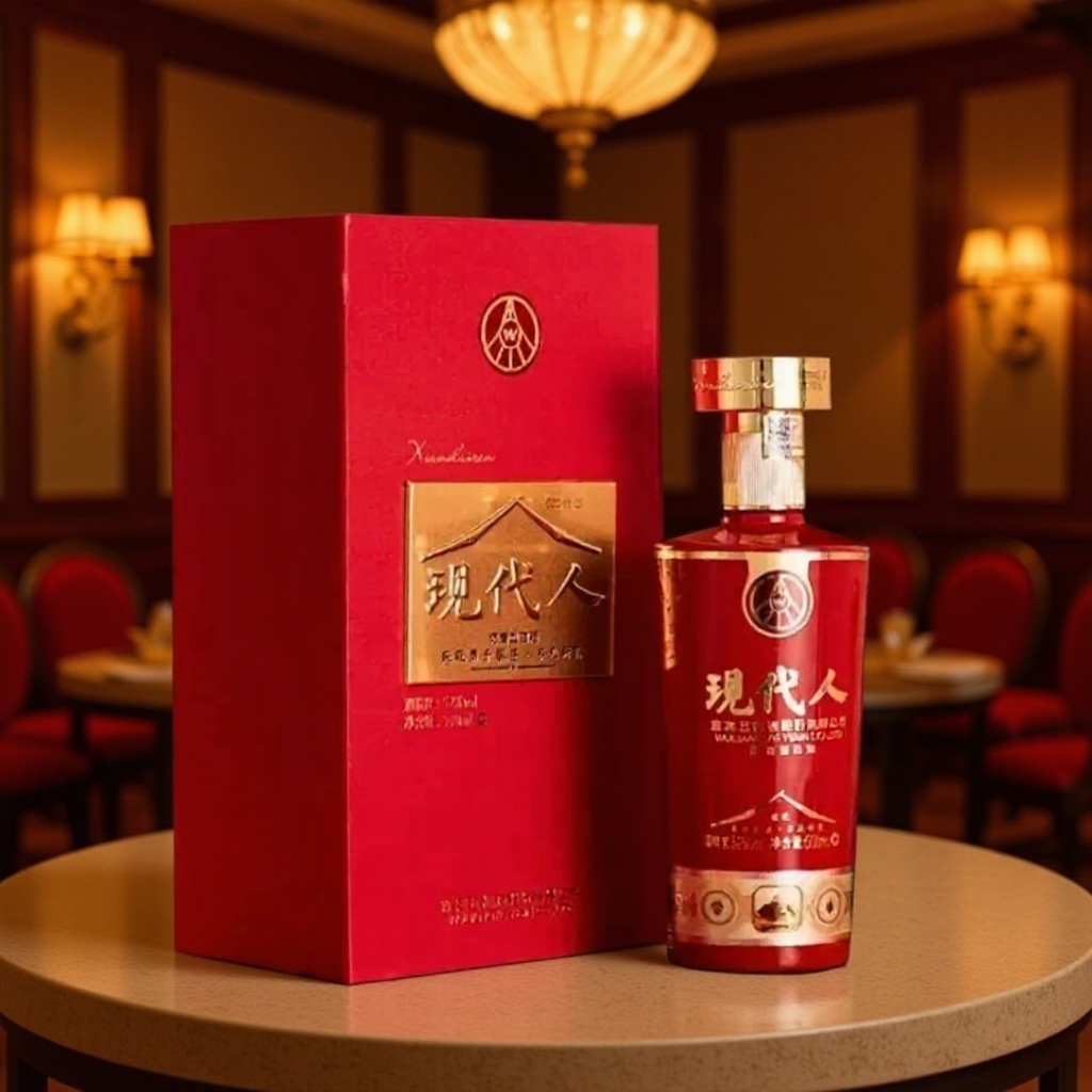 五粮酿现代人荣耀红52°浓香型白酒500ml/瓶婚庆用酒商务接待礼品