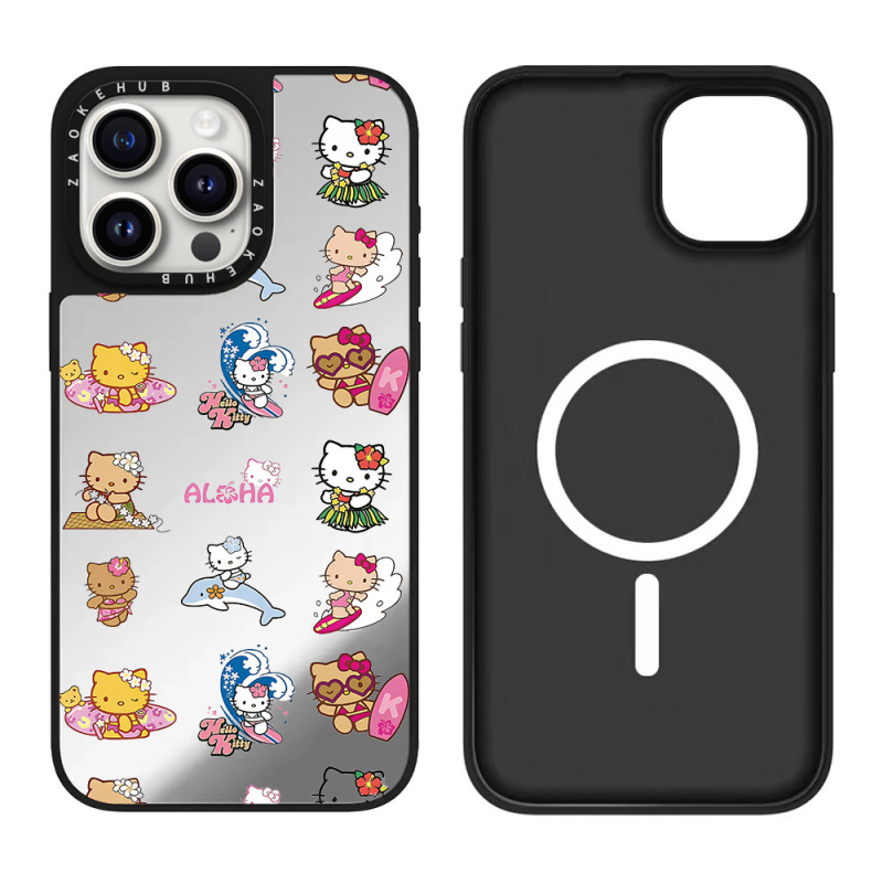 CASE ハワイアンサーフィン KTキャット ハローキティ キティ猫 iPhone16ProMax Apple 15 携帯電話ケース 14|undefined