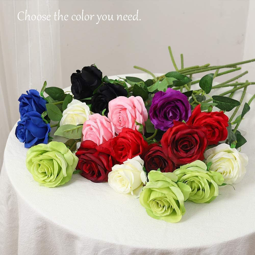 Cross-Border Artificial Flower Single Glow Stick Rose Fake Flower Artificial Flower Valentine's Day Family Wedding Party Decorations