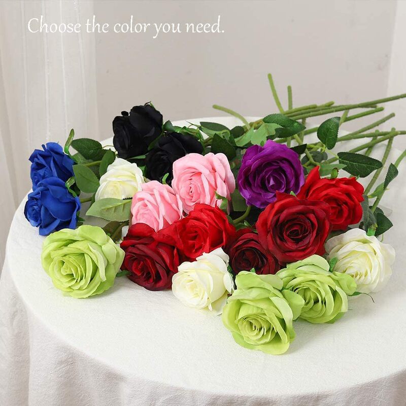 Cross-Border Artificial Flower Single Glow Stick Rose Fake Flower Artificial Flower Valentine's Day Family Wedding Party Decorations