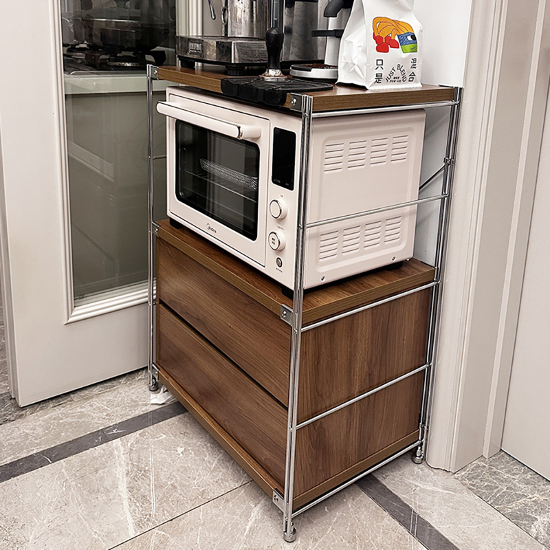 Japanese-style storage aesthetic sideboard, oven rack, floor-standing drawer, kitchen microwave cabinet, living room side cabinet Japanese-style storage aesthetic sideboard, oven rack, floor-standing drawer, kitchen microwave cabinet, living room side cabinet