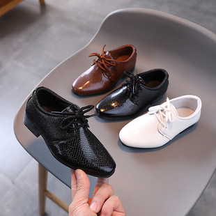 Hot Selling Wholesale Boys' Leather Shoes Spring and Autumn British Style Children's Lace-Up Shoes Formal Small Leather Shoes for Middle-Aged and Older Students