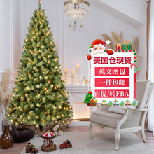 跨境经典款纯PVC钢丝绿色自动圣诞树圣诞节日装饰带灯带霜雪效果