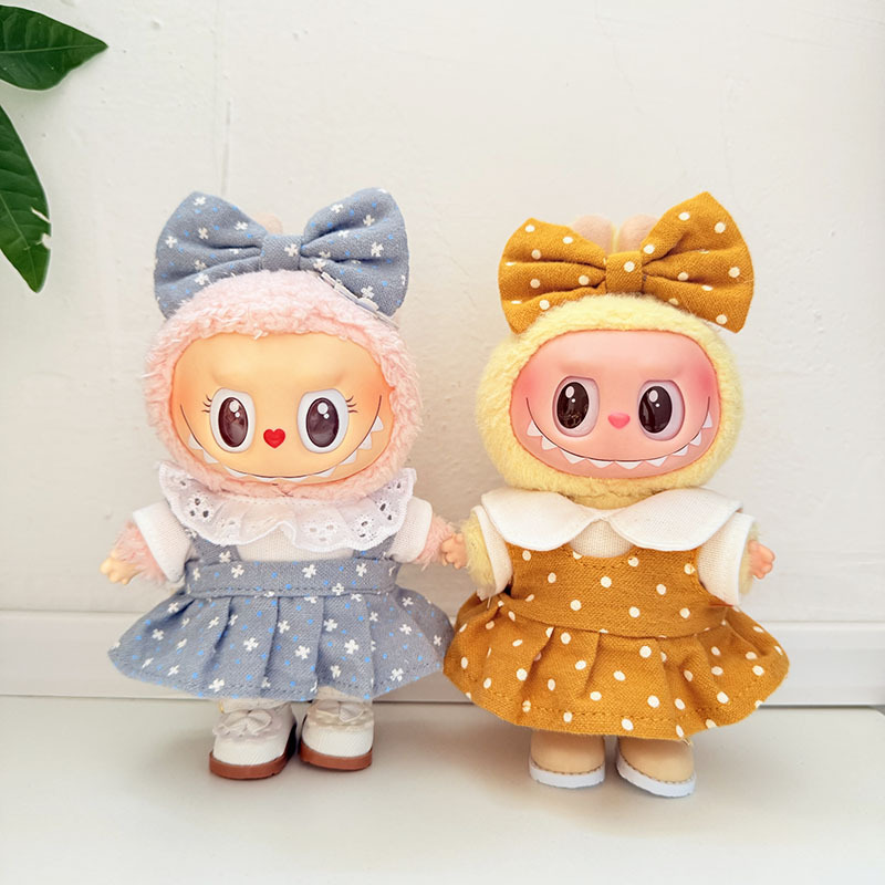 仅衣服】一二三代钥匙扣衣服风铃草连衣裙套装拉布布娃衣