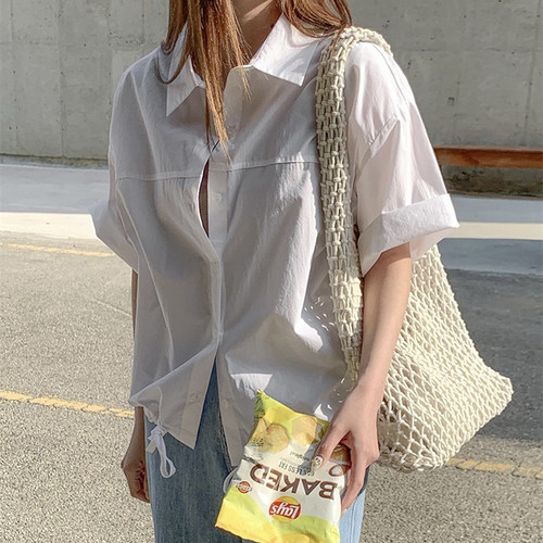 New solid color hand-woven bag, Korean ins hollow mesh bag, large capacity shoulder bag, fashionable and versatile armpit bag