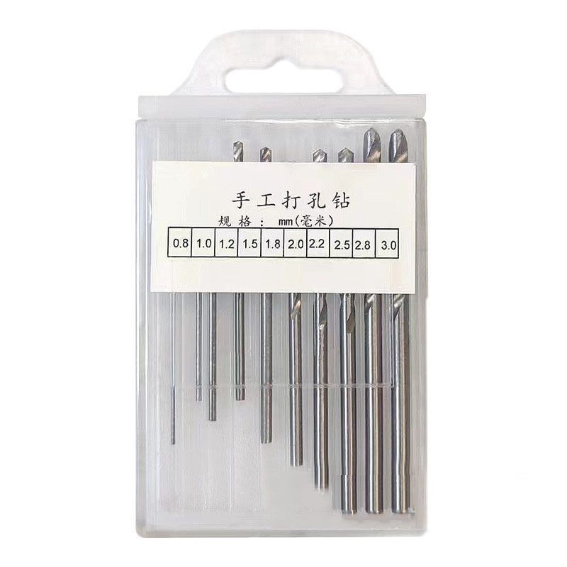 50 piezas de titanio-plateado torcedura taladro traje de acero de alta velocidad mango recto miniatura agujero abierto taladro 1-3mm taladro eléctrico broca