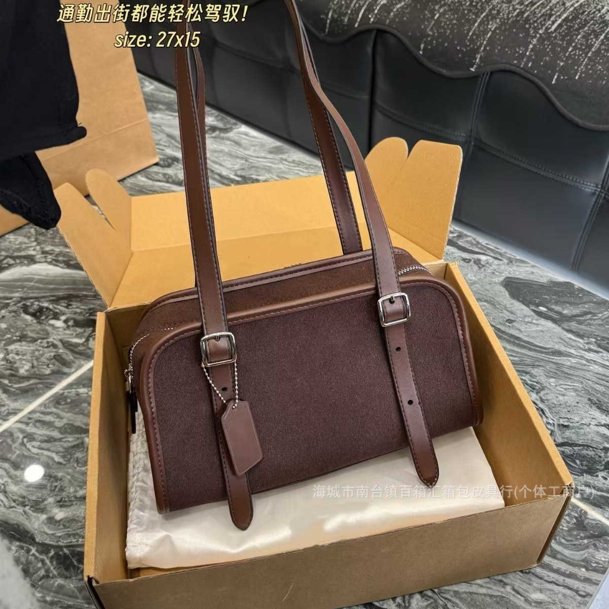 2026 New Arrival C-Brand Genuine Leather Boston Pillow Bag Luxury Large Capacity Women's Handbag Shoulder Crossbody Bag - Thumbnail 3