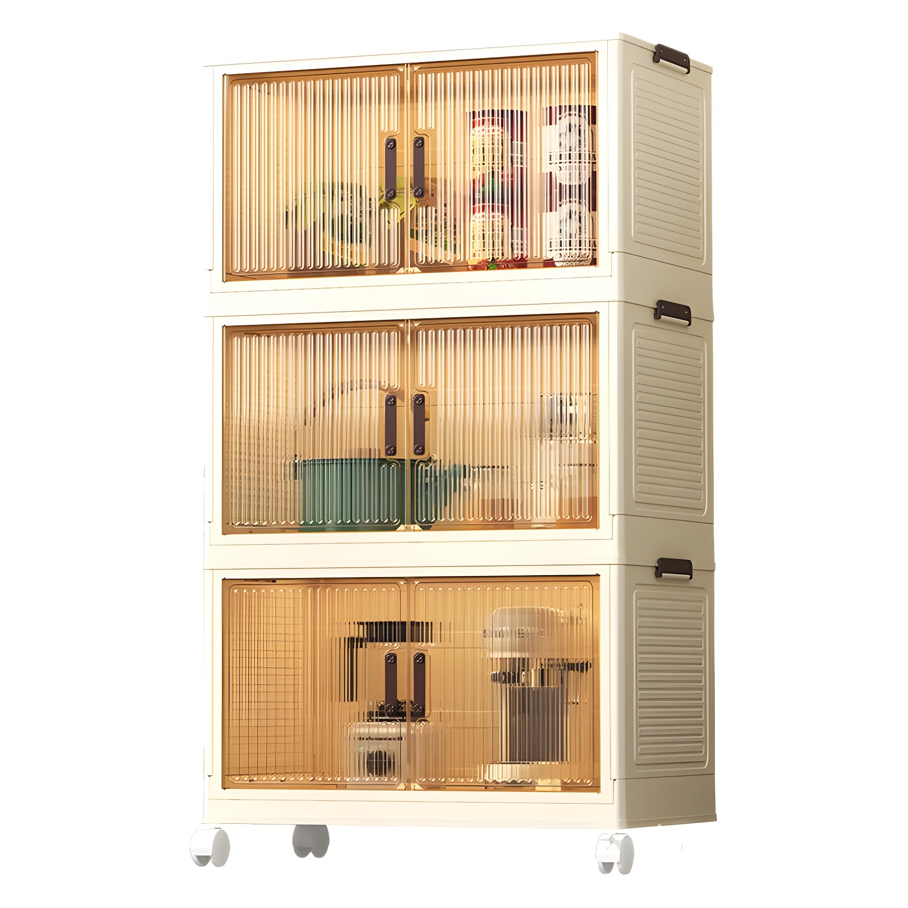 Instalación gratuita Gabinete de almacenamiento plegable Sala de estar doméstica Cocina Juguetes Gabinete de bocadillos Gabinete de almacenamiento plegable Caja de acabado Cocina