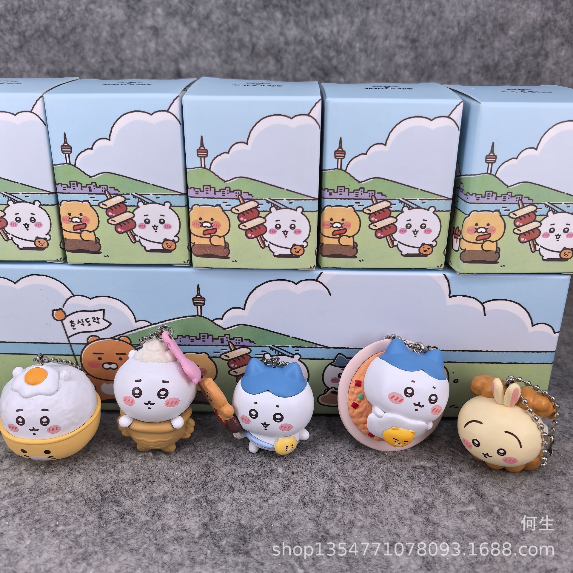 Cross-Border Trendy Toys Blind Box Jiya Wa Usazi Korean Food Version Miniature Food Bead Chain Pendant 5 Types