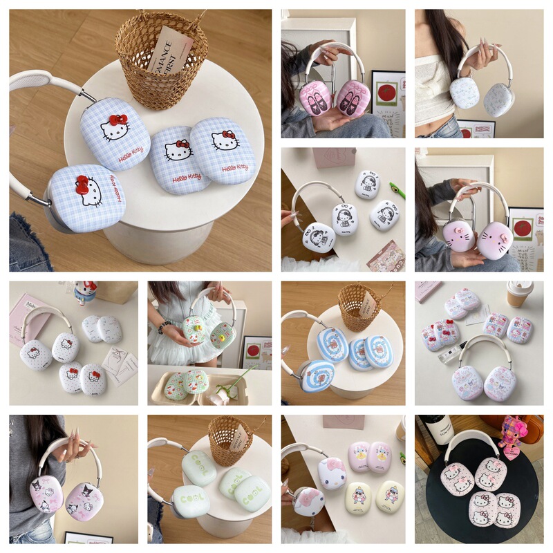 Japanese and Korean Cartoon Collection Suitable for AirPods Max2 Protective Cover Apple Over-Ear Ear Caps Earphone Shell