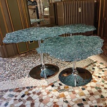 树脂艺术茶几聚碳酸酯咖啡桌意式极简边几设计师家具钻石茶几组合