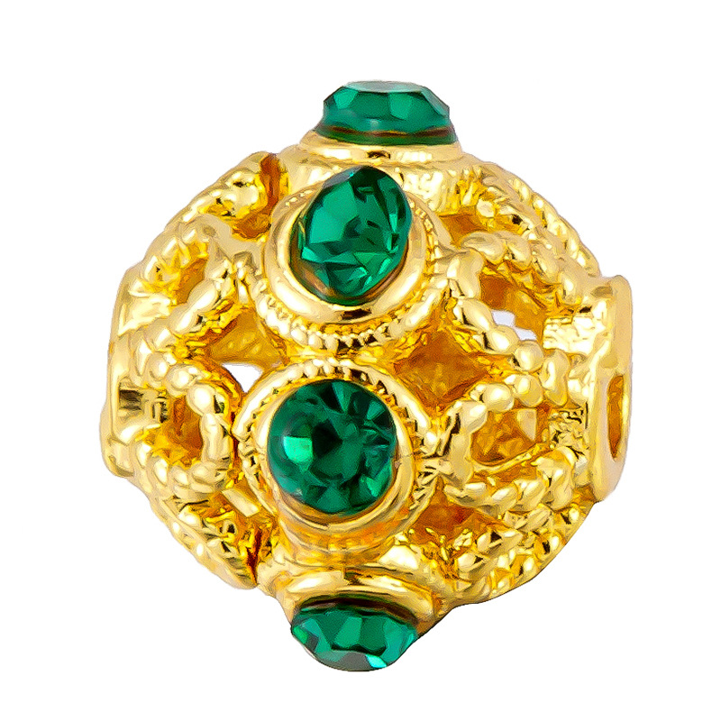 Colgante de cobre micro incrustado Gufasha oro goteo de aceite perlas de transferencia DiDi con perlas de acessorios de perlas huecas fábrica de perlas al por mayor