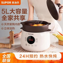苏泊尔DG50YC851电炖锅家用5升多功能电炖盅炖汤煲汤锅紫砂