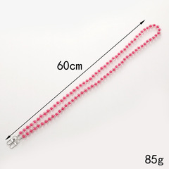 新款糖果色南瓜珠斜跨手工diy珠中珠鏈條手機殼包包單肩帶掛繩鏈