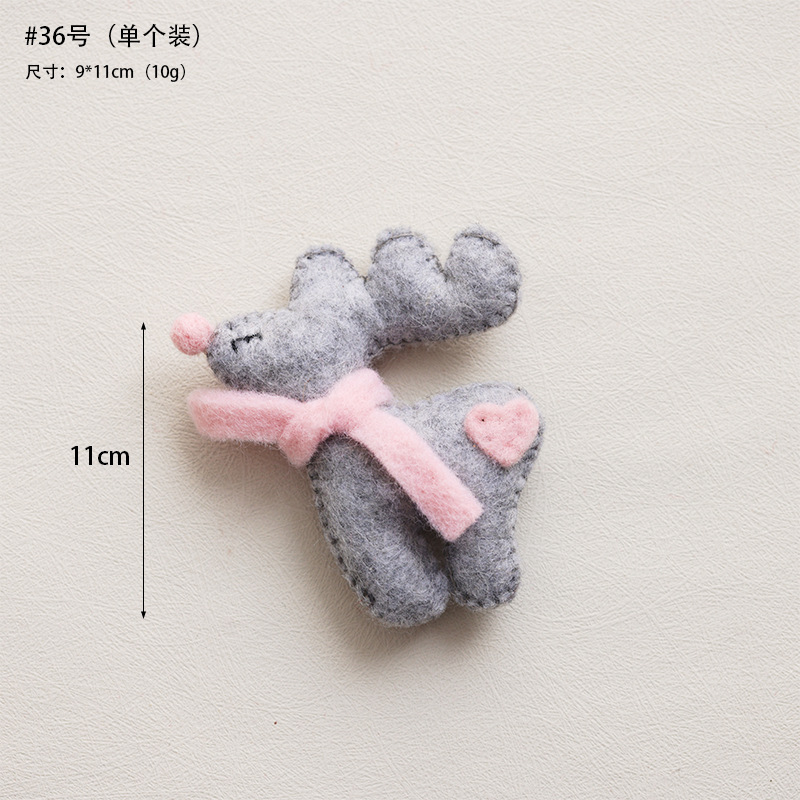 Navidad fieltro de lana decoración colgante accesorios DIY hechos a mano árbol de Navidad alce paquete de regalo pan de jengibre accesorios colgante hombre