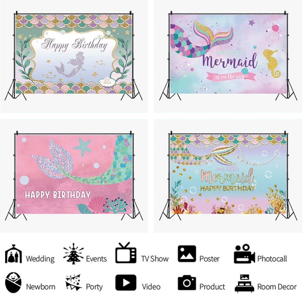 Подводная русалка, детский день рождения, внешняя торговля, трансграничная новая фотография, материал для фотосъемки, фон для фотостудии, реквизит для фотостудии