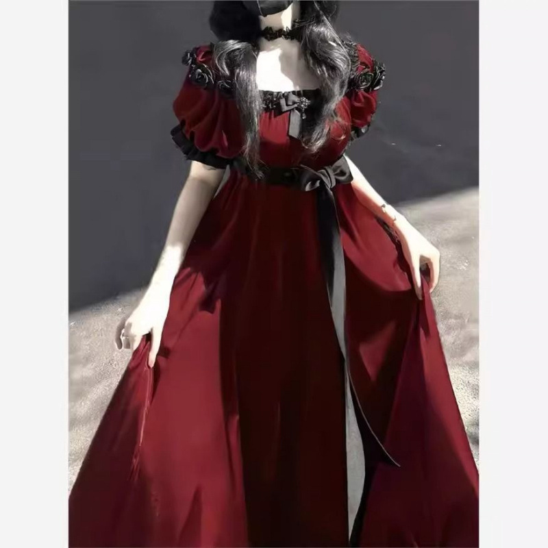 レトロ改良帝政風lolitaワンピースファッション優雅宮廷風舞踏会タキシード2025新作|undefined