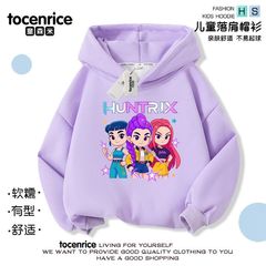 跨境kpop demon hunters Kpop猎魔女团女童连帽卫衣帽衫儿童外套