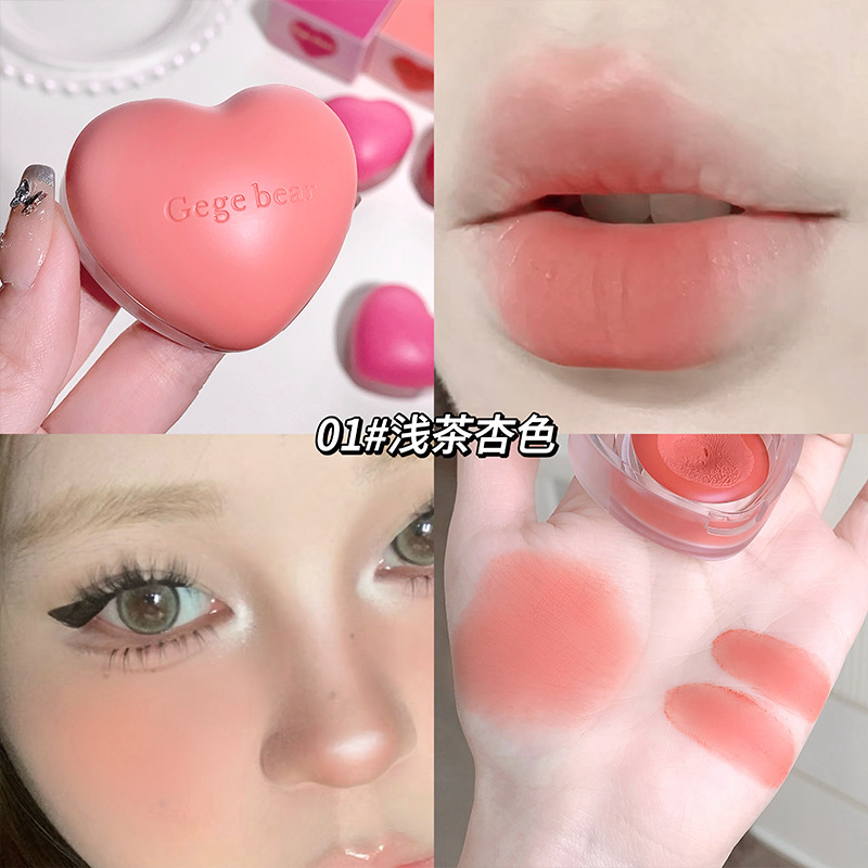 Gogo Bear Love Lip and Cheek Cream, un lápiz labial transparente, un lápiz labial transparente, un lápiz labial blanco y suave.