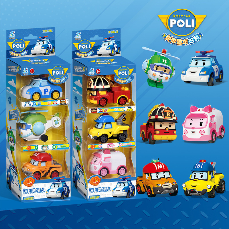Genuine Police Car Transforming Toy Rescue Team Amber Police Educational Toys for Boys and Girls Wholesale Dropshipping