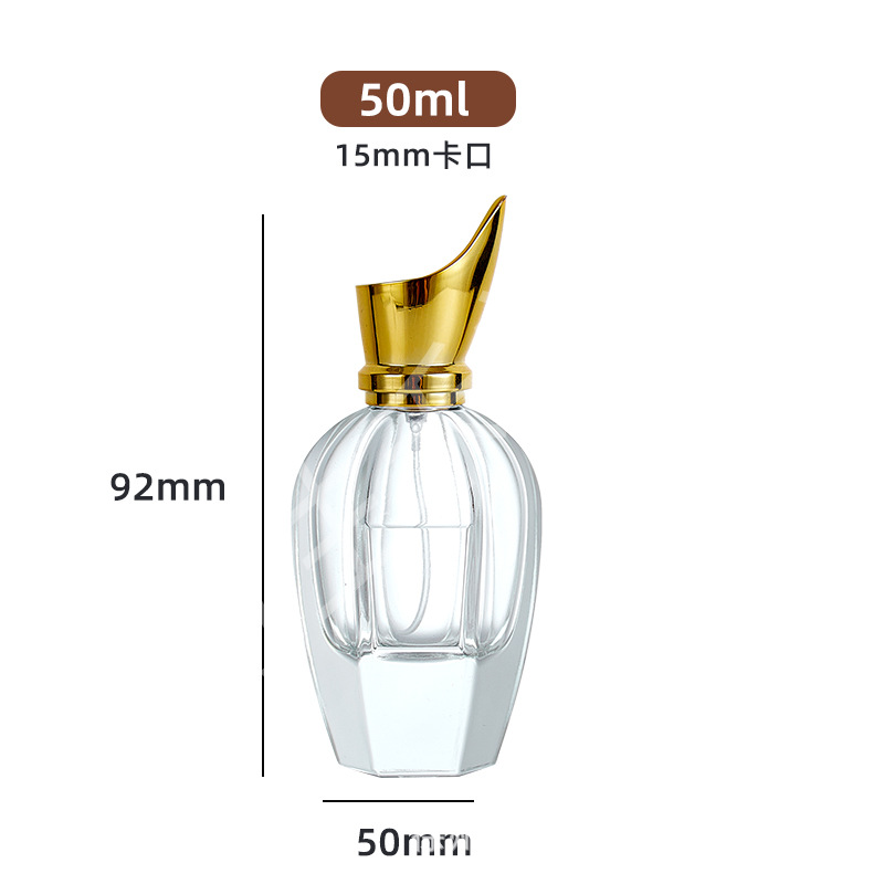 Botella de Vidrio de Fondo Grueso con Pulsador para Perfume 30-100 ml de Vidrio