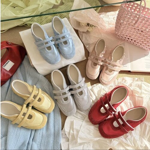 Dopamine Magic Tape Ballet Flats with Low Open Toe for Women - 2025 Summer Flat Satin Mary Jane Shoes - Makes Feet Look Smaller