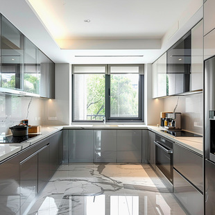 Foshan Customized Painted Molded Solid Quartz Stone Kitchen Cabinets Foreign Trade Export Manufacturers Closet Cabinet Engineering Wholesale