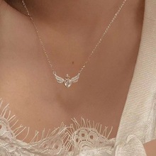 天使之心項鏈女純銀輕奢小眾設計高級感皇冠愛心鎖骨鏈送女友禮物