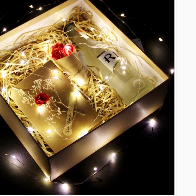 Light string button battery box gift box light string star light…
