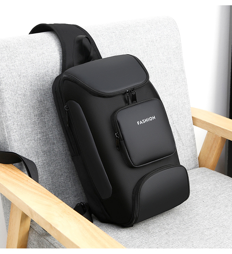 Men's chest bag, crossbody bag, men's fashionable and casual crossbody bag, crossbody backpack, single-shoulder bag, cross-border men's bag, chest bag, trendy undefined
