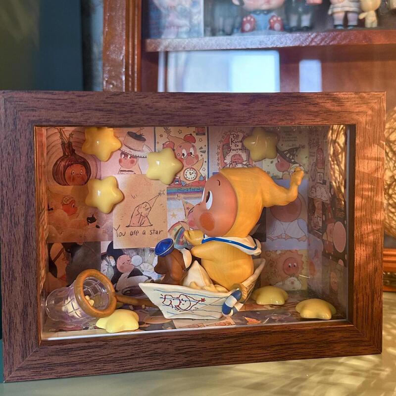 Star Man Blind Box Photo Frame Bubble Mart Display Box DIY Three-Dimensional Hollow Photo Frame Table Desktop Decoration Ornaments
